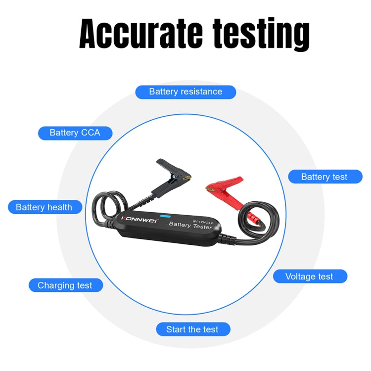 KONNWEI BK200 6V/12V/24V Car Bluetooth Battery Tester(Black) - free shipping - PMC Jewellery - Order now!
