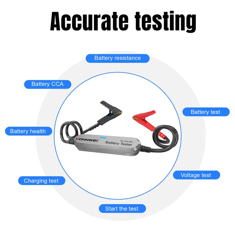 KONNWEI BK200 6V/12V/24V Car Bluetooth Battery Tester(Silver) - Electronic Test by KONNWEI | Online Shopping South Africa | PMC Jewellery | Buy Now Pay Later Mobicred