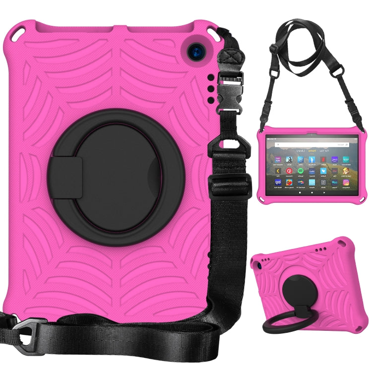 For Amazon Kindle Fire HD 8 2022 / 2020 Spider King Silicone Protective Tablet Case(Rose Red)