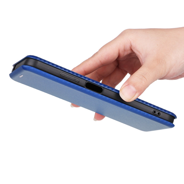 For Blackview A85 Carbon Fiber Texture Flip Leather Phone Case(Blue) - More Brand by PMC TechLife | Online Shopping South Africa | PMC TechLife | Buy Now Pay Later Mobicred