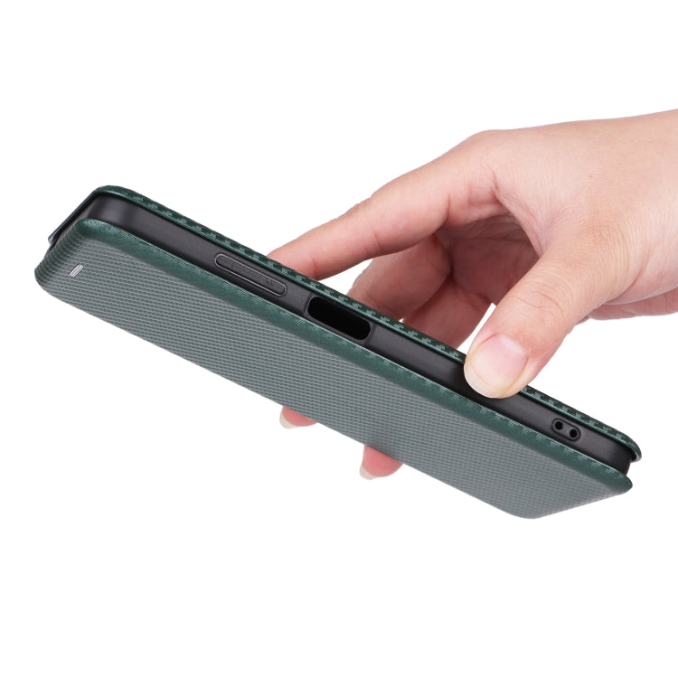 For Blackview A85 Carbon Fiber Texture Flip Leather Phone Case(Green) - More Brand by PMC TechLife | Online Shopping South Africa | PMC TechLife | Buy Now Pay Later Mobicred