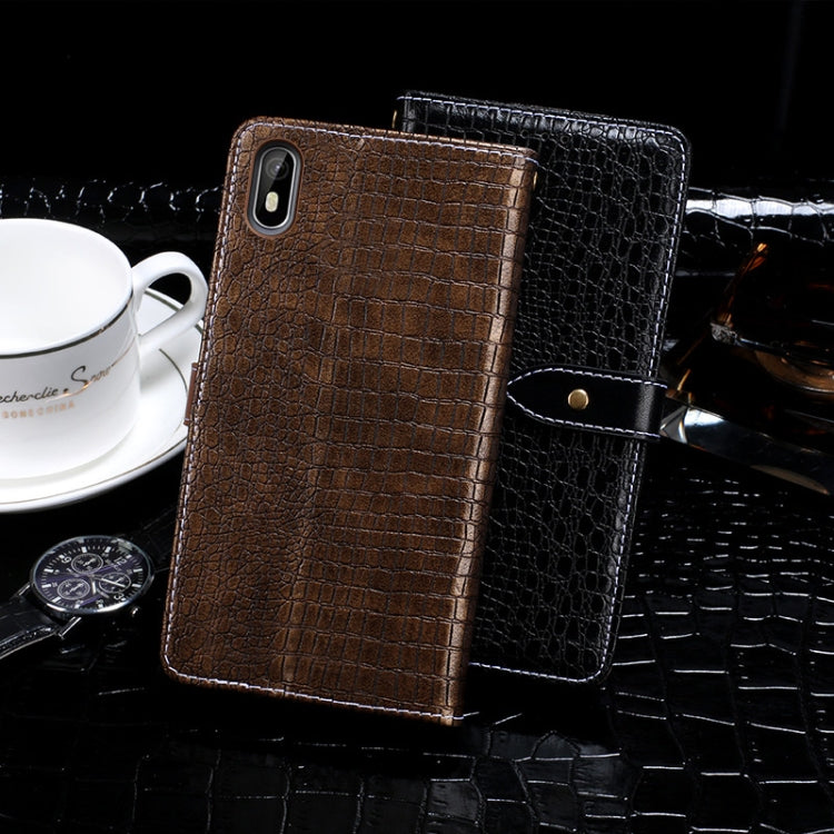 For Cubot J5 idewei Crocodile Texture Horizontal Flip Leather Case with Holder & Card Slots & Wallet(Dark Blue)