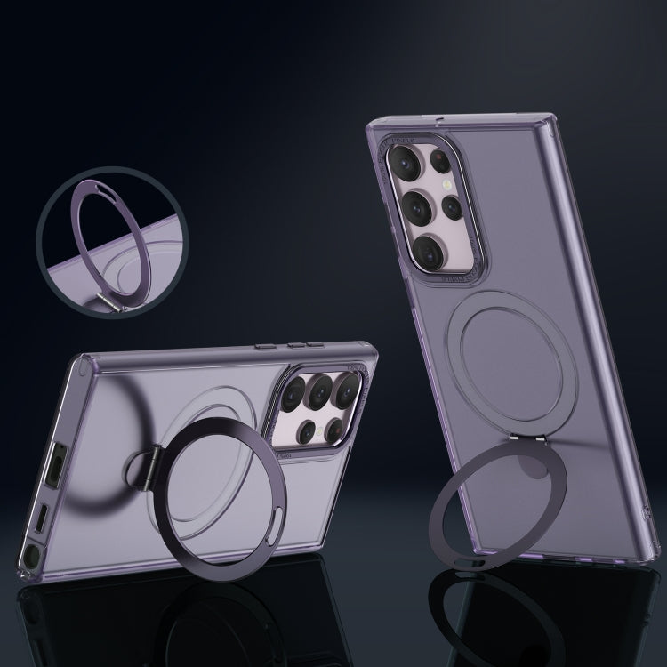 For Samsung Galaxy S22 Ultra 5G LK 3 in 1 MagSafe Magnetic Holder Phone Case(Purple) - Galaxy S22 Ultra 5G Cases by PMC TechLife | Online Shopping South Africa | PMC TechLife