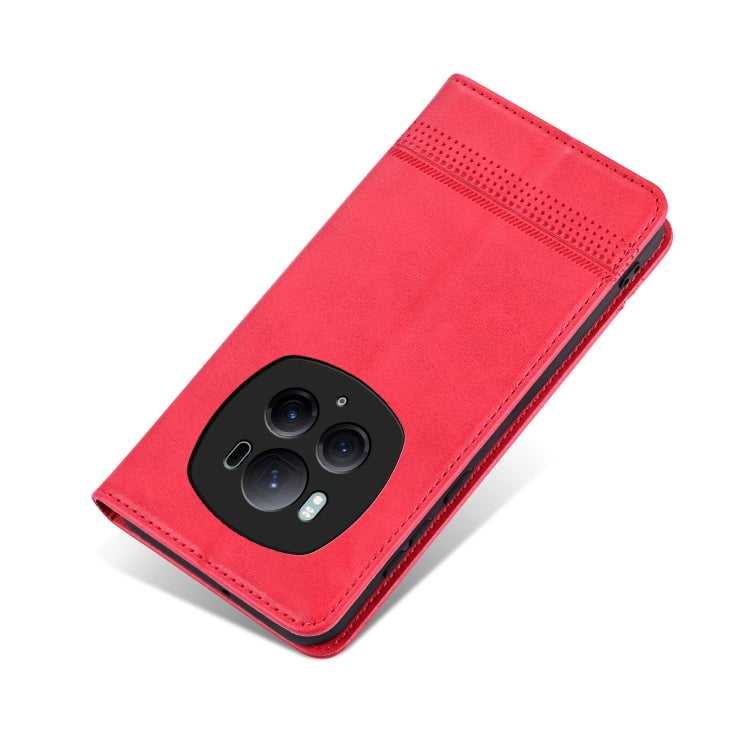 For Honor Magic6 Pro AZNS Magnetic Calf Texture Flip Leather Phone Case(Red) - free shipping - PMC Jewellery - Order now!