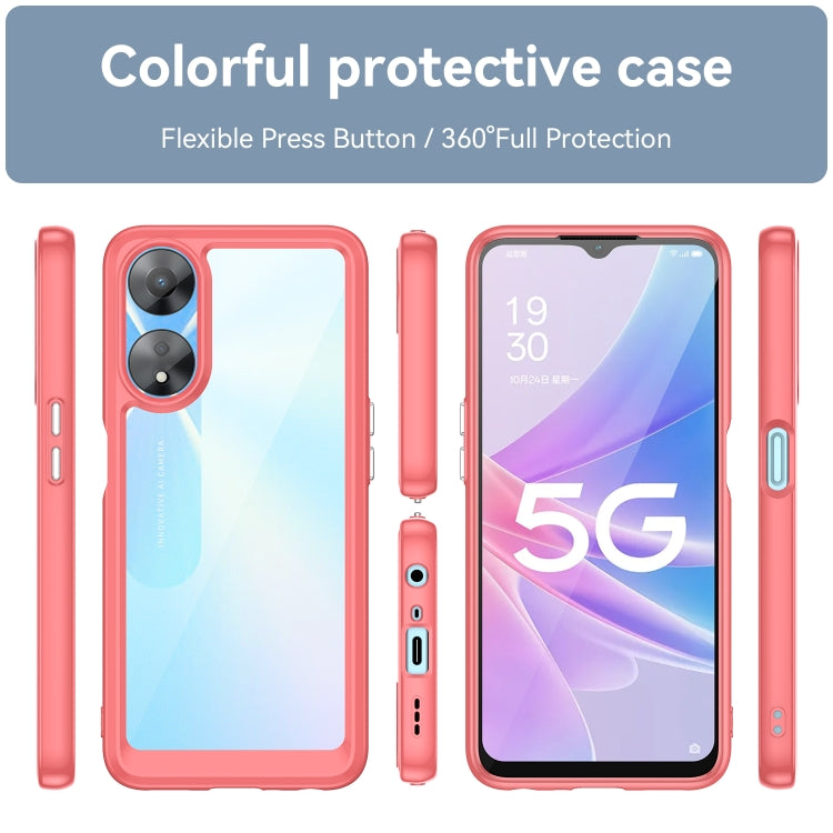 For OPPO A58 5G Colorful Series Acrylic + TPU Phone Case(Black) - OPPO Cases by PMC TechLife | Online Shopping South Africa | PMC TechLife | Buy Now Pay Later Mobicred