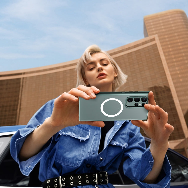 For Samsung Galaxy S22 Ultra 5G MagSafe Magnetic PC Phone Case(Green) - Galaxy S22 Ultra 5G Cases by PMC TechLife | Online Shopping South Africa | PMC TechLife