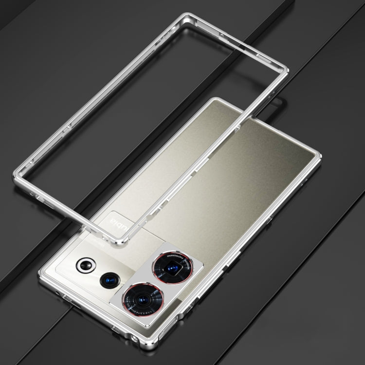For ZTE nubia Z50 Ultra LK Aurora Metal Frame Phone Case with Lens Cover(Silver) - ZTE Cases by PMC Jewellery | Online Shopping South Africa | PMC Jewellery | Buy Now Pay Later Mobicred