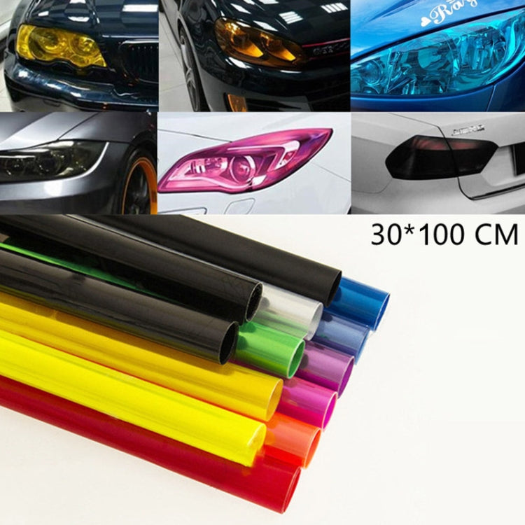 2pcs Car Headlight Protective Film Tail Light Film Motorcycle Fog Light Film, Size:30 x 100cm(Matte Black)