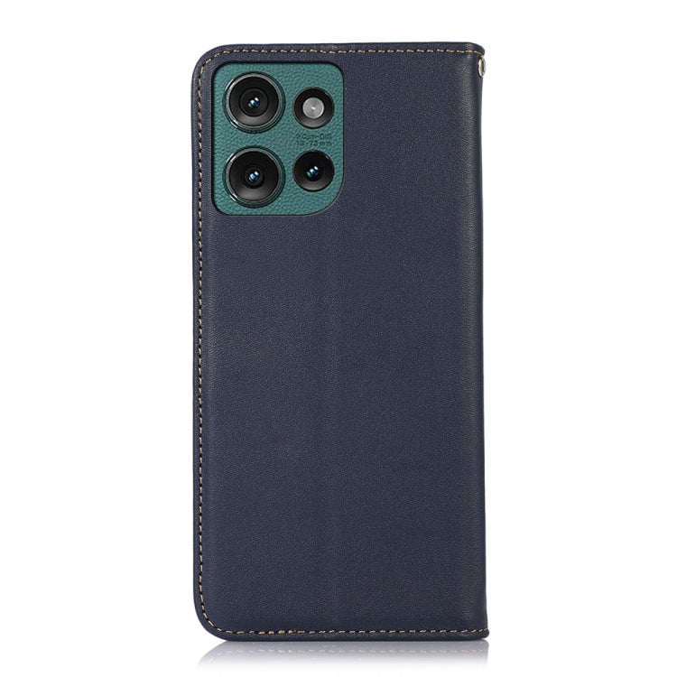 For Motorola Edge 50 Global KHAZNEH Nappa Top Layer Cowhide Leather Phone Case(Blue)