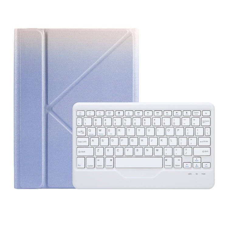 For iPad 2025 / 2022 B10 Triangle Holder Tablet Bluetooth Keyboard Leather Case(Purple)