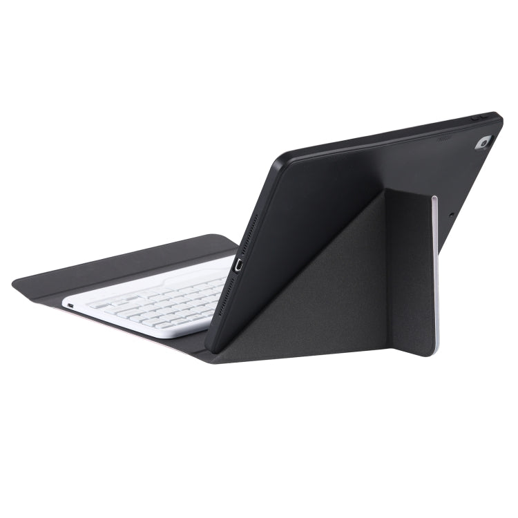 For iPad 2025 / 2022 B10S Triangle Holder Three-color Backlight Bluetooth Keyboard Leather Case(Blue Pink) - Universal by PMC TechLife | Online Shopping South Africa | PMC TechLife | Buy Now Pay Later Mobicred