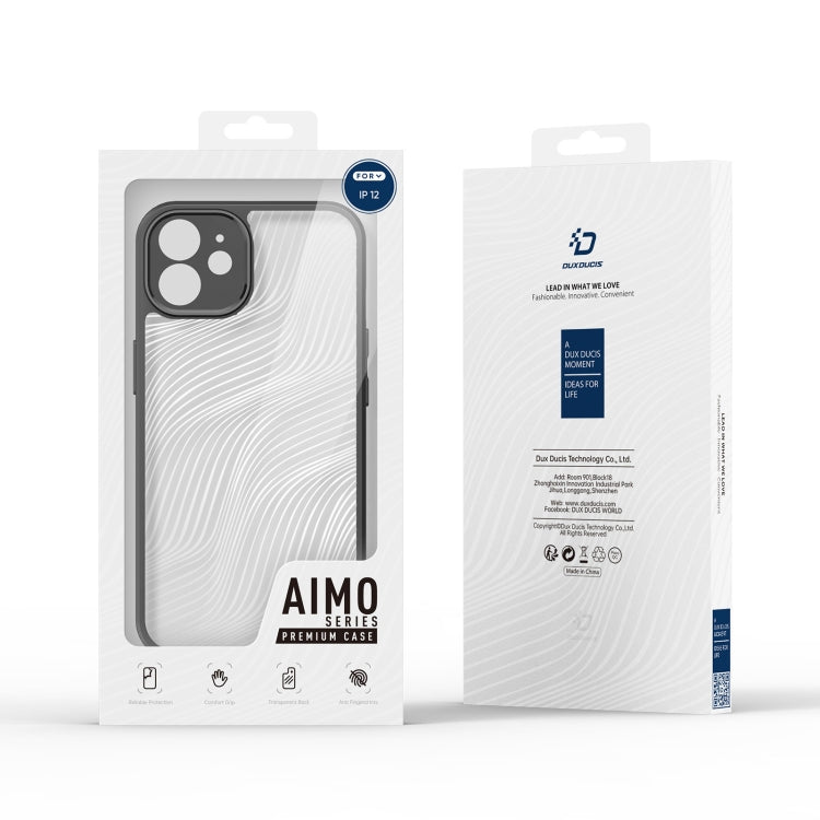 For iPhone 12 DUX DUCIS Aimo Series Frosted Feel Phone Case(Black) - iPhone 12 / 12 Pro Cases by DUX DUCIS | Online Shopping South Africa | PMC Jewellery | Buy Now Pay Later Mobicred