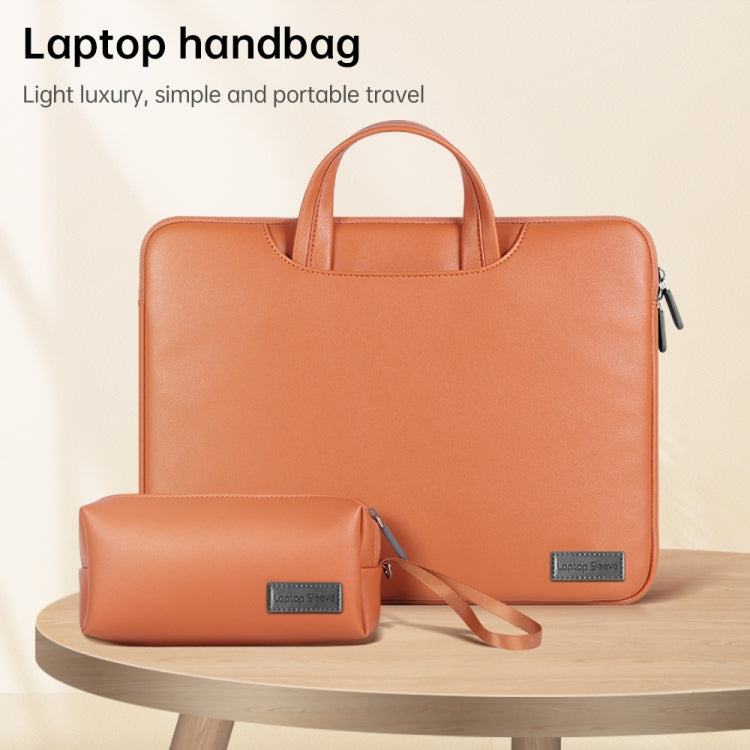 Water-resistant PU Laptop Bag Inner Bag with Power Pack, Size:15 inch(Grey)