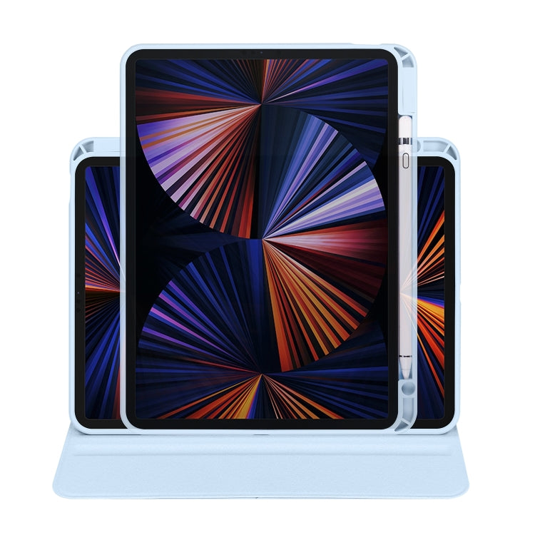 Acrylic 360 Degree Rotation Holder Tablet Leather Case For iPad Air 13 2025 / 2024 / Pro 12.9 2022(Ice Blue) - iPad Pro 12.9 (2022/2021) Cases by PMC TechLife | Online Shopping South Africa | PMC TechLife | Buy Now Pay Later Mobicred