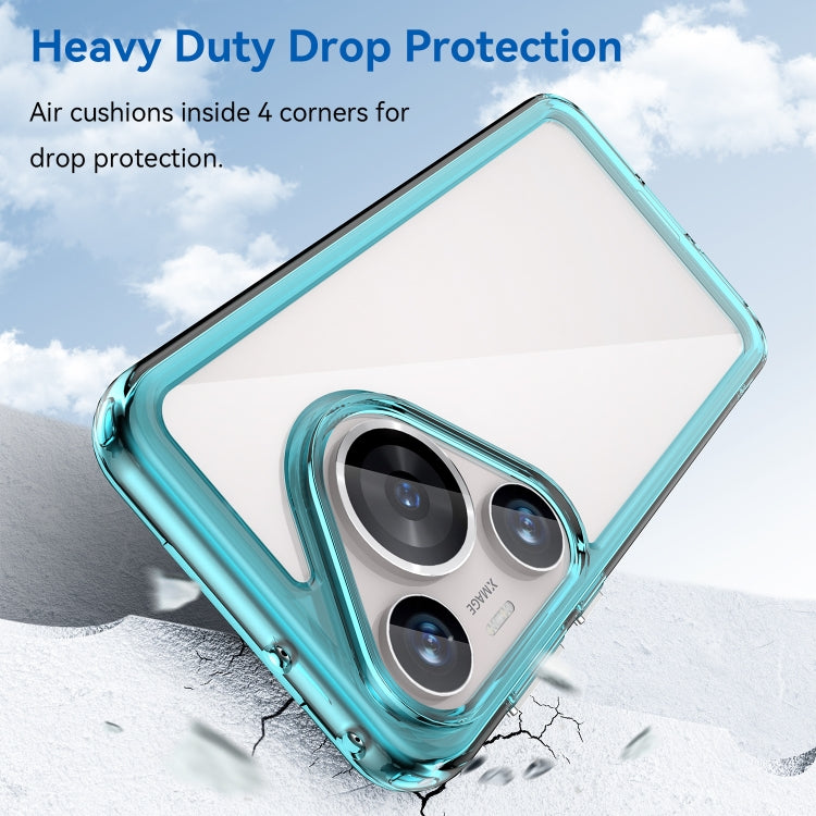 For Huawei Pura 70 Pro Colorful Series Acrylic + TPU Phone Case(Transparent Blue)