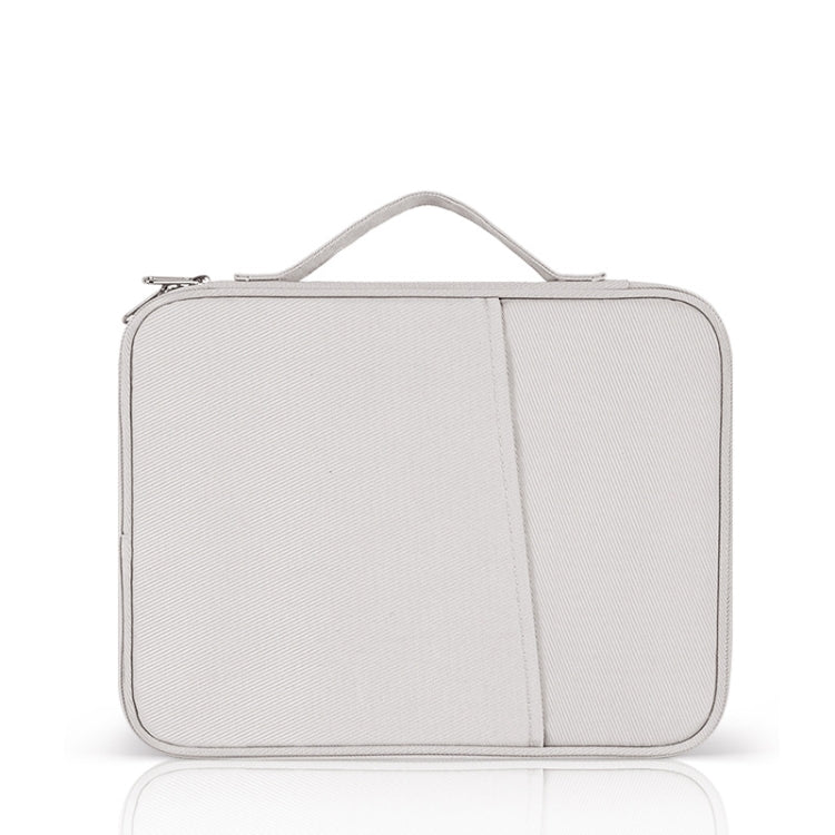 For 12.9-13 inch Laptop Portable Cloth Texture Leather Bag(White)