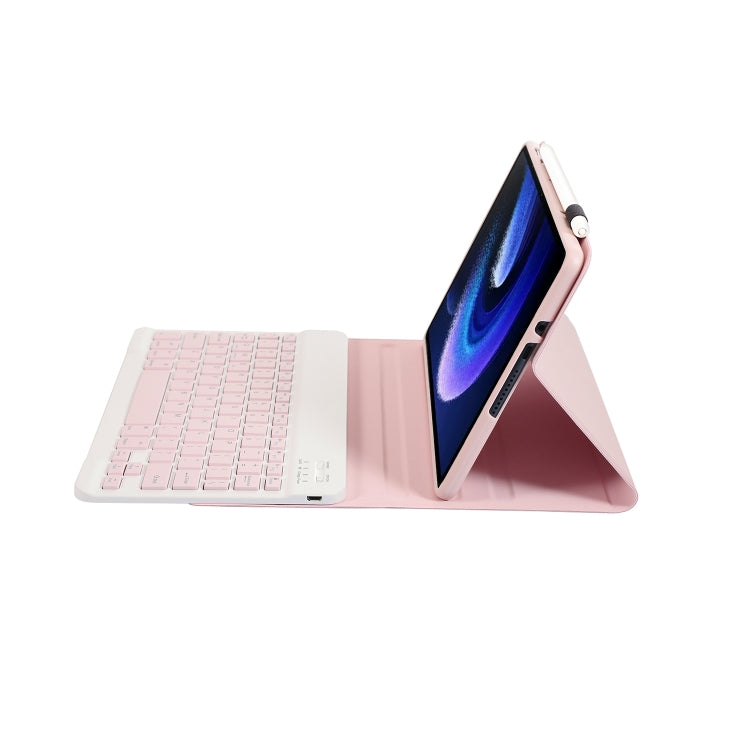 For Xiaomi Pad 6 / Pad 6 Pro A0N7 Lambskin Texture Ultra-thin Bluetooth Keyboard Leather Case(Pink) - Xiaomi Keyboard by PMC TechLife | Online Shopping South Africa | PMC TechLife | Buy Now Pay Later Mobicred