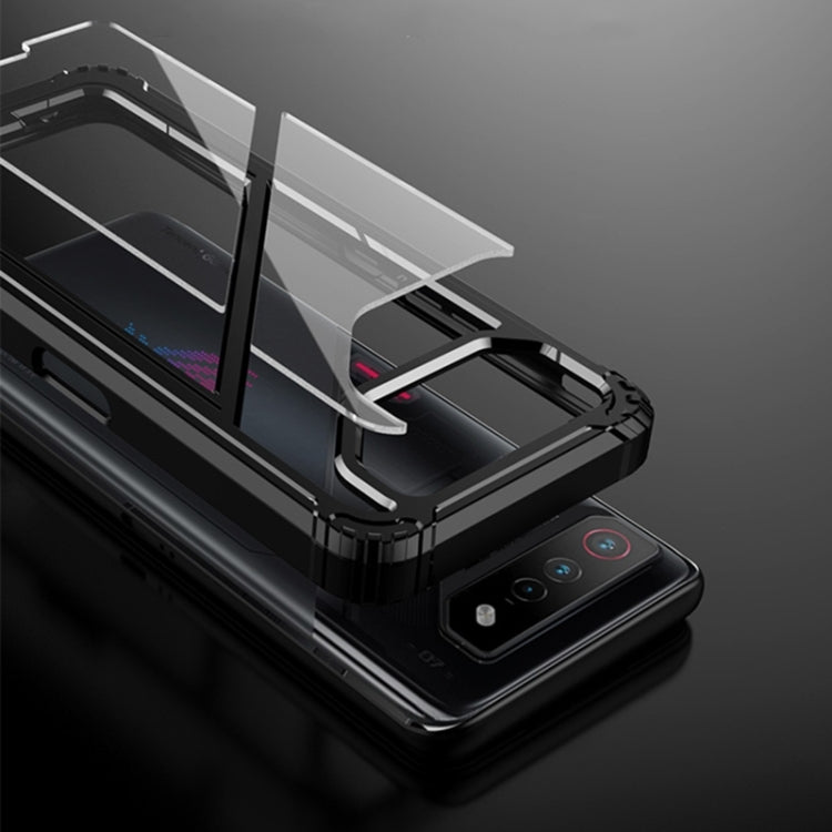 For Asus ROG Phone 7 / 7 Ultimate PC + TPU Shockproof Phone Case with Magnetic Holder(Translucent) - free shipping - PMC Jewellery - Order now!