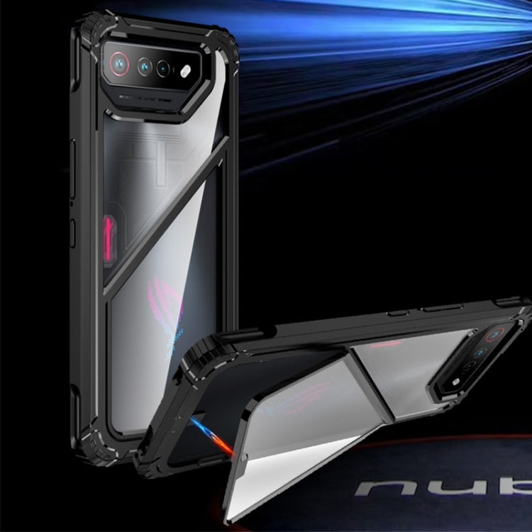 For Asus ROG Phone 7 / 7 Ultimate PC + TPU Shockproof Phone Case with Magnetic Holder(Translucent) - free shipping - PMC Jewellery - Order now!