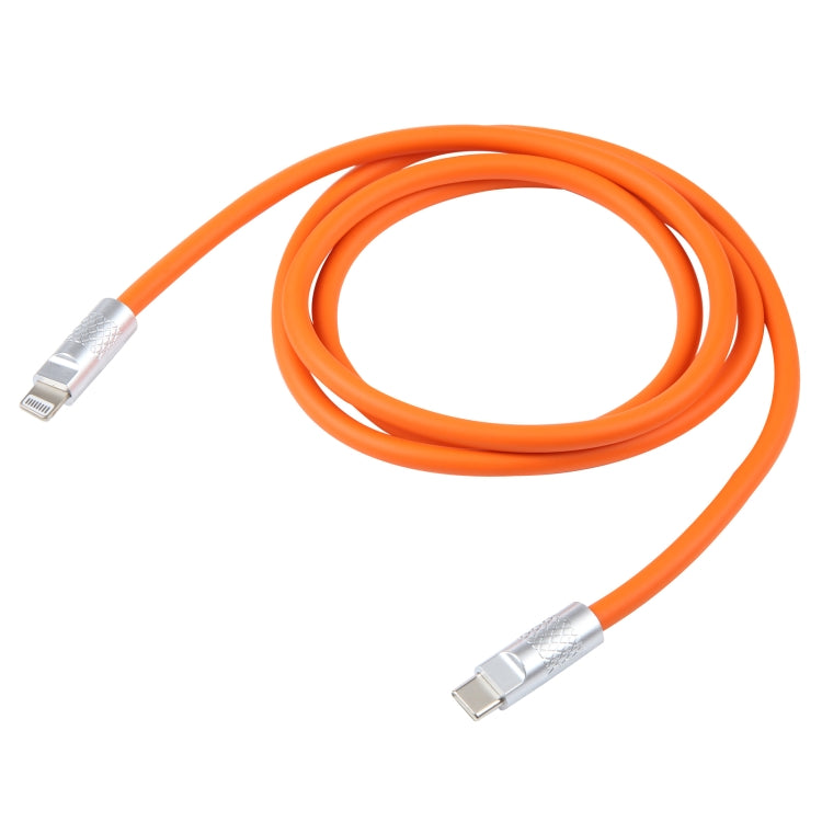 Mech Series 120W USB-C / Type-C to 8 Pin Metal Plug Silicone Fast Charging Data Cable, Length: 1.2m(Orange)