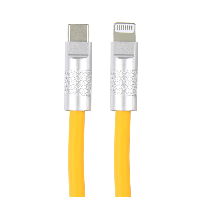 Mech Series 120W USB-C / Type-C to 8 Pin Metal Plug Silicone Fast Charging Data Cable, Length: 1.2m(Yellow)