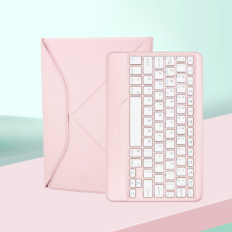 Z10B For iPad 10th Gen 10.9 2022 / 11 2025 Pen Slot Bluetooth Keyboard Leather Tablet Case(Pink)