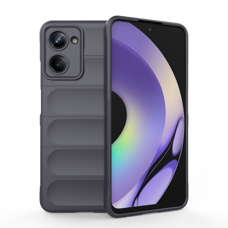 For Realme 10 Pro 5G Magic Shield TPU + Flannel Phone Case(Dark Grey)