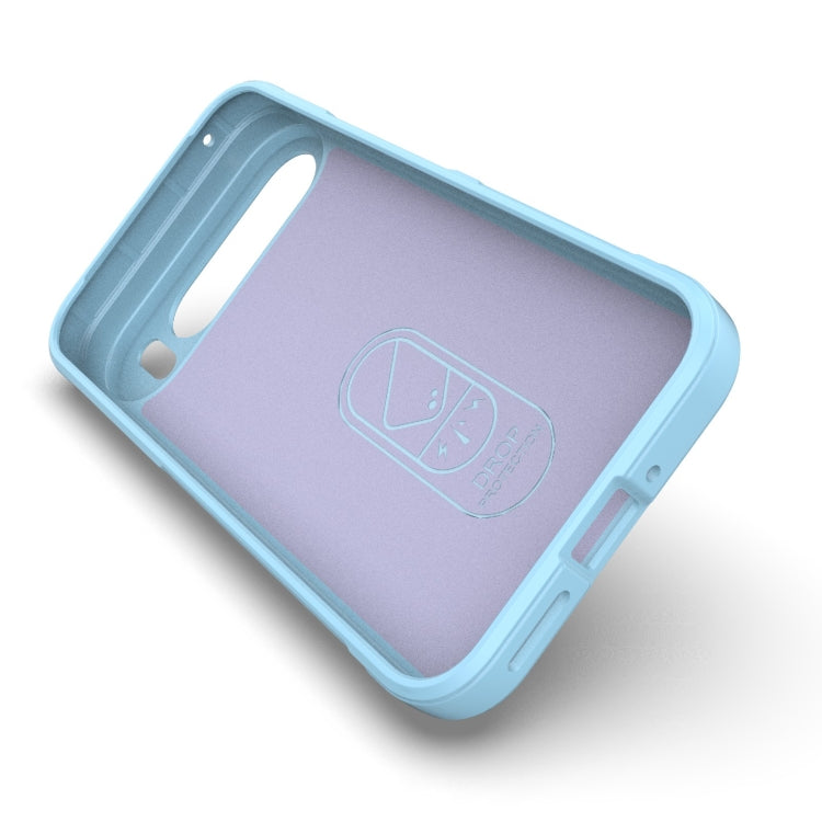 For Google Pixel 9 Pro XL 5G Magic Shield TPU + Flannel Phone Case(Light Blue)