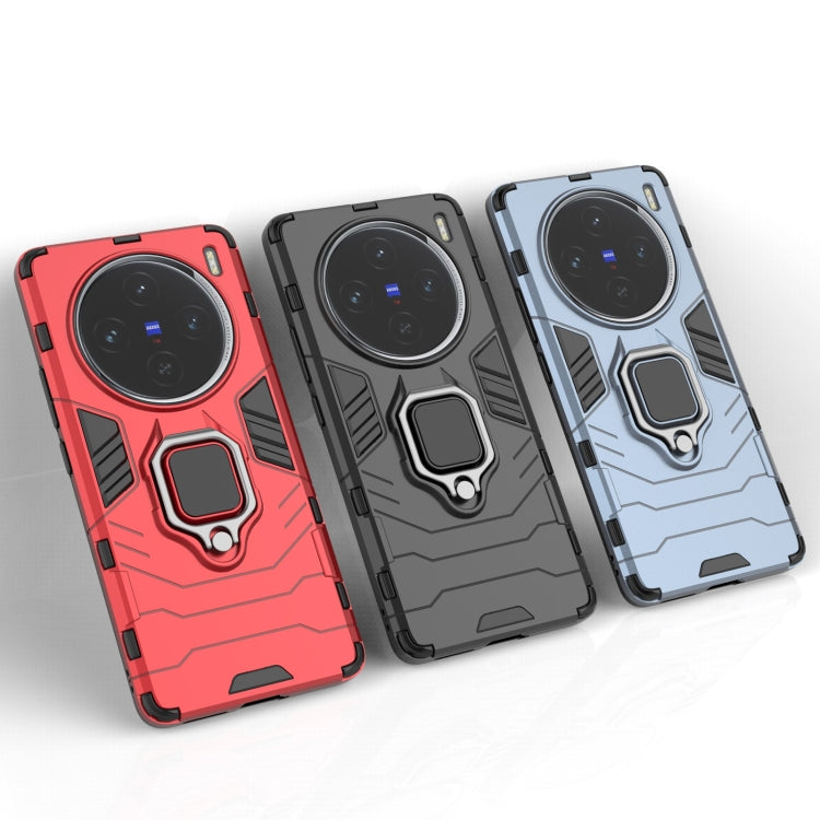 For vivo X100 5G Magnetic Ring Holder PC + TPU Phone Case(Navy Blue) - X100 Cases by PMC TechLife | Online Shopping South Africa | PMC TechLife | Buy Now Pay Later Mobicred