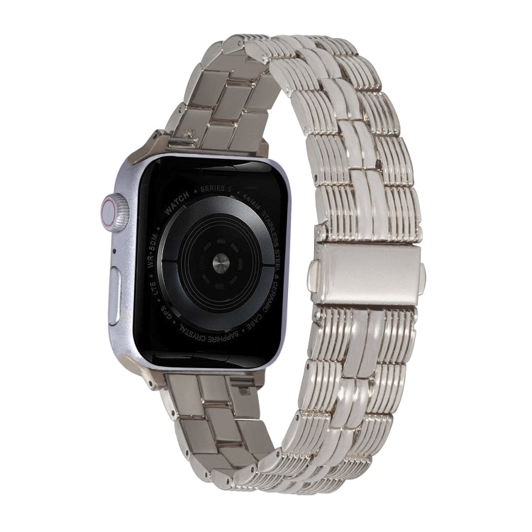 3-Beads Stripe Metal Watch Band For Apple Watch Ultra 2 49mm(Starlight)