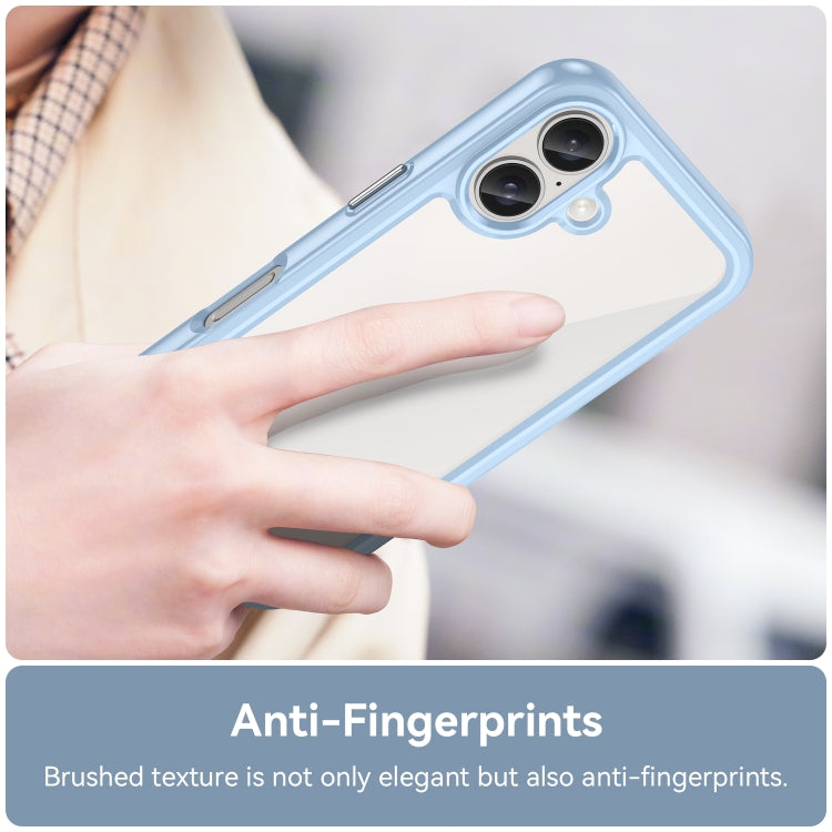 For iPhone 16 Plus Colorful Series Acrylic + TPU Phone Case(Blue)