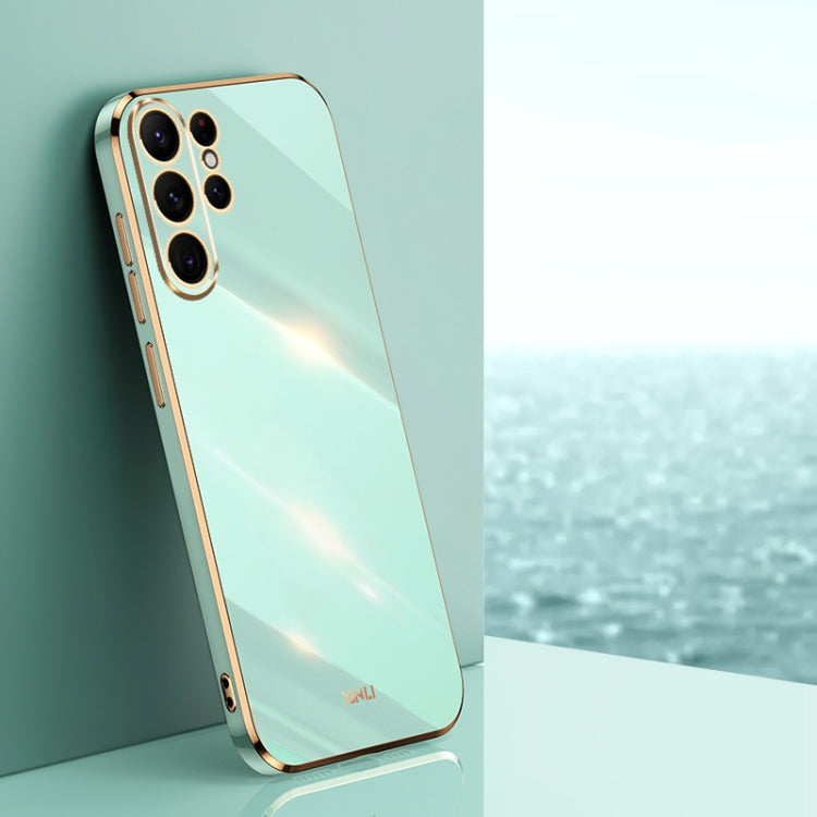 For Samsung Galaxy S24 Ultra 5G XINLI Straight Edge 6D Electroplate TPU Phone Case(Mint Green)