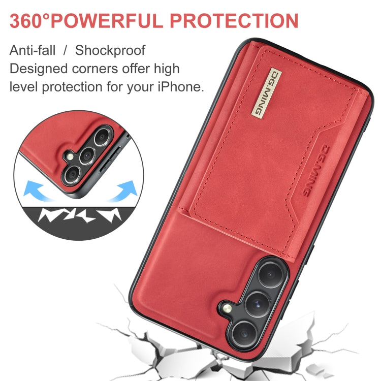 For Samsung Galaxy S24+ 5G DG.MING M2 Series 3-Fold Multi Card Bag + Magnetic Phone Case(Red)