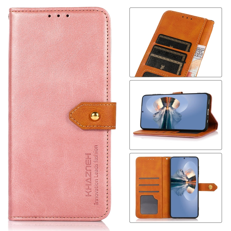 For Xiaomi Redmi K70 5G / K70 Pro 5G KHAZNEH Cowhide Texture Flip Leather Phone Case(Rose Gold)