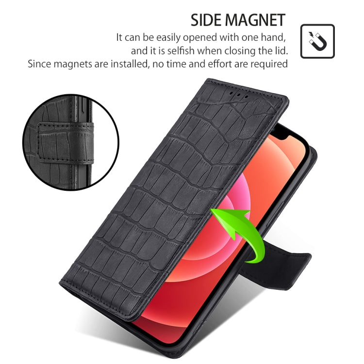 For Huawei Pura 70 Ultra 5G Skin Feel Crocodile Magnetic Clasp Leather Phone Case(Black)
