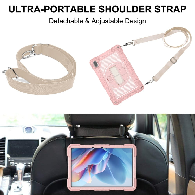 For Huawei MatePad SE 11 360 Degree Rotation PC Contrast Silicone Tablet Case(Rose Gold) - Huawei by PMC TechLife | Online Shopping South Africa | PMC TechLife | Buy Now Pay Later Mobicred