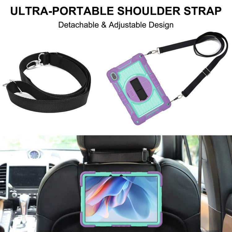 For Huawei MatePad SE 11 360 Degree Rotation PC Contrast Silicone Tablet Case(Purple + Mint Green) - Huawei by PMC TechLife | Online Shopping South Africa | PMC TechLife | Buy Now Pay Later Mobicred