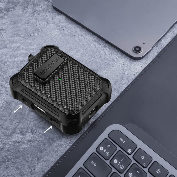 For AirPods Pro 2 Alpha Carbon Fiber Wireless Bluetooth Earphone Protective Case(Royal Blue)