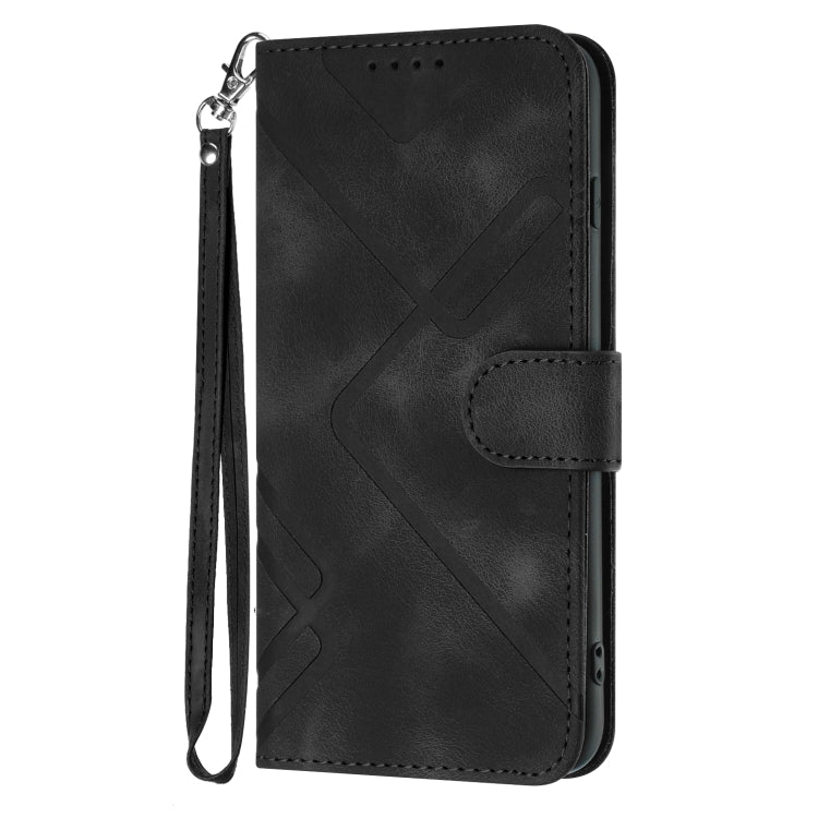 For Google Pixel 9 Line Pattern Skin Feel Leather Phone Case(Black)