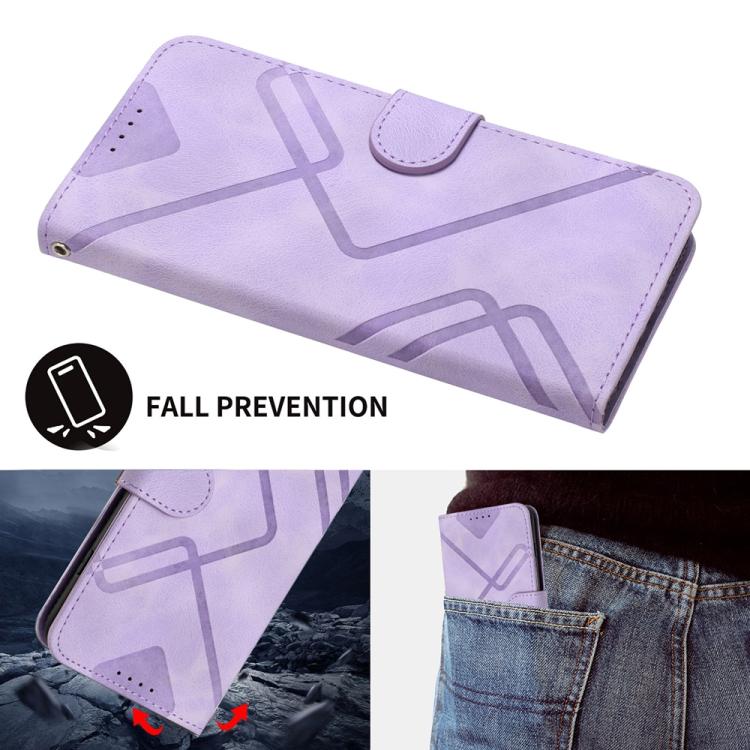 For iPhone 17 Pro Line Pattern Skin Feel Leather Phone Case(Light Purple) - free shipping - PMc TechLife - Order now!
