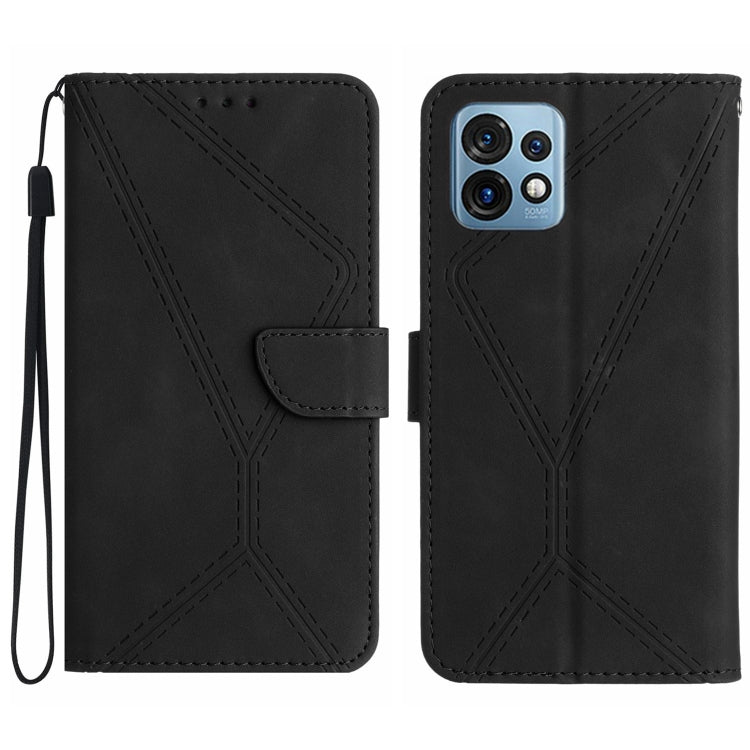 For Motorola Edge 40 Pro 5G Stitching Embossed Leather Phone Case(Black)