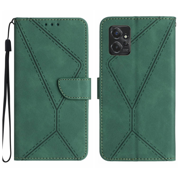 For Motorola Moto G Power 2023 Stitching Embossed Leather Phone Case(Green)