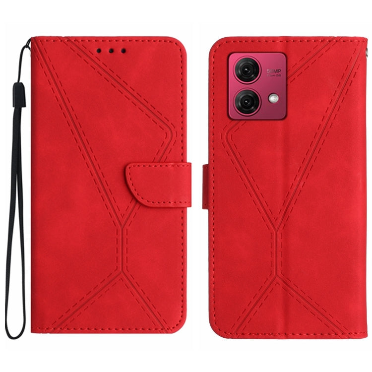For Motorola Edge 40 Neo Stitching Embossed Leather Phone Case(Red)