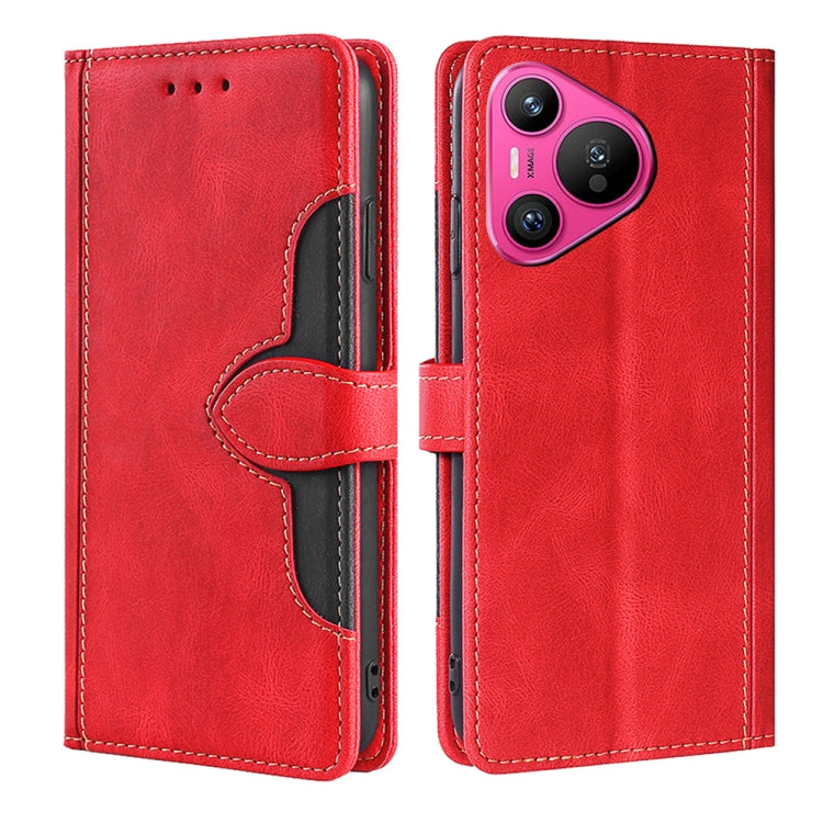 For Huawei Pura 70 5G Skin Feel Magnetic Buckle Leather Phone Case(Red)