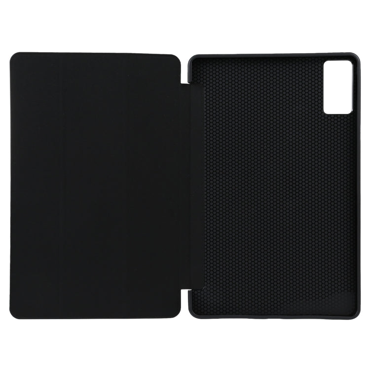 For Xiaomi Redmi Pad SE 2023 Three-fold Holder Flip Tablet Leather Case(Black) - More Tablet Cases by PMC Jewellery | Online Shopping South Africa | PMC Jewellery | Buy Now Pay Later Mobicred