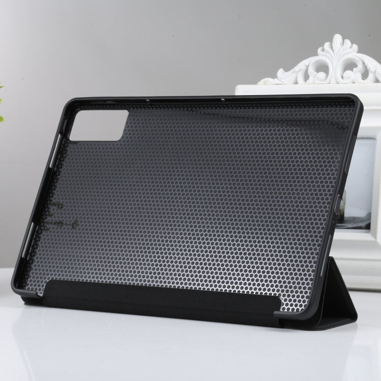 For Xiaomi Redmi Pad SE 2023 Three-fold Holder Flip Tablet Leather Case(Black) - More Tablet Cases by PMC Jewellery | Online Shopping South Africa | PMC Jewellery | Buy Now Pay Later Mobicred