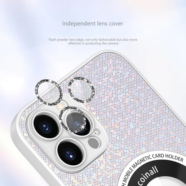 For iPhone 14 Colorful Glitter Magnetic Magsafe TPU + PC Phone Case(Colorful Green)
