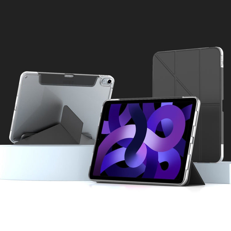 For iPad Air 2022 / 2020 10.9 Mutural Deformation Stand Smart Leather Tablet Case(Black)