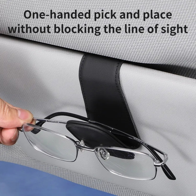 Car Sun Visor Glasses Holder Multifunctional Card Clip Storage Rack(Black Carbon Fiber)