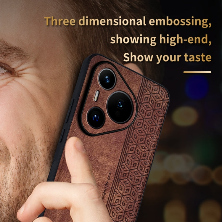 For Huawei Pura 70 AZNS 3D Embossed Skin Feel Phone Case(Dark Green)